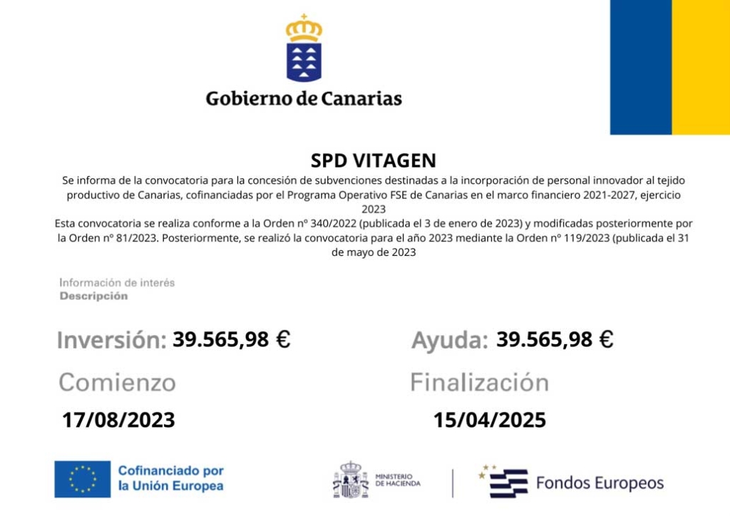 Subvenciones del Gobierno de Canarias Programa Operativo FSE de Canarias